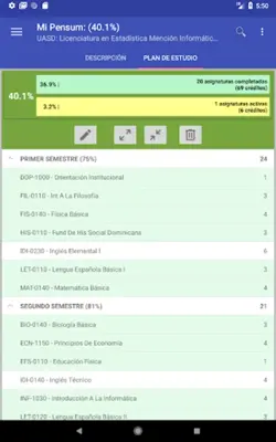 Pensum degrees and masters android App screenshot 1